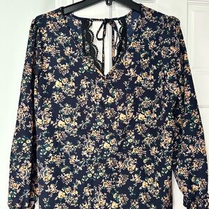 Floral Navy Women's Top